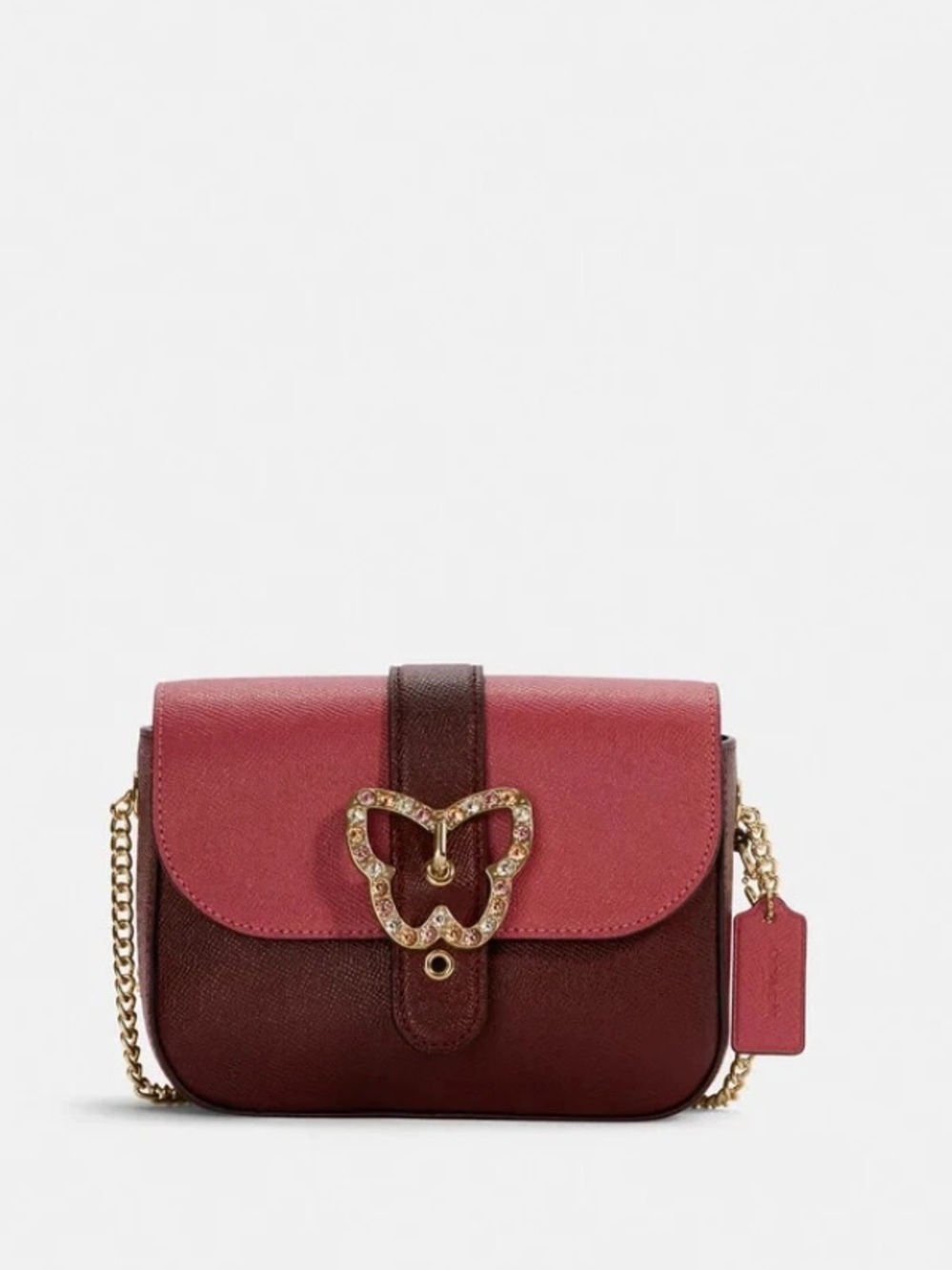 NWT Coach Gemma Crossbody Butterfly Buckle Strawberry Haze Cranberry Leather Bag